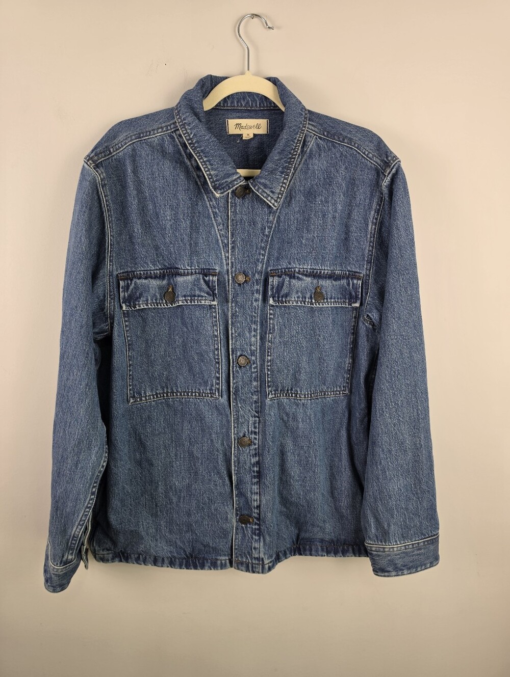 ​Madewell Men’s Denim Shirt-Jacket Blue Button Up Workwear Shacket Size M NG372